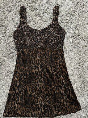 90s Cheetah Print Clubbing Dress Size M by UP Front